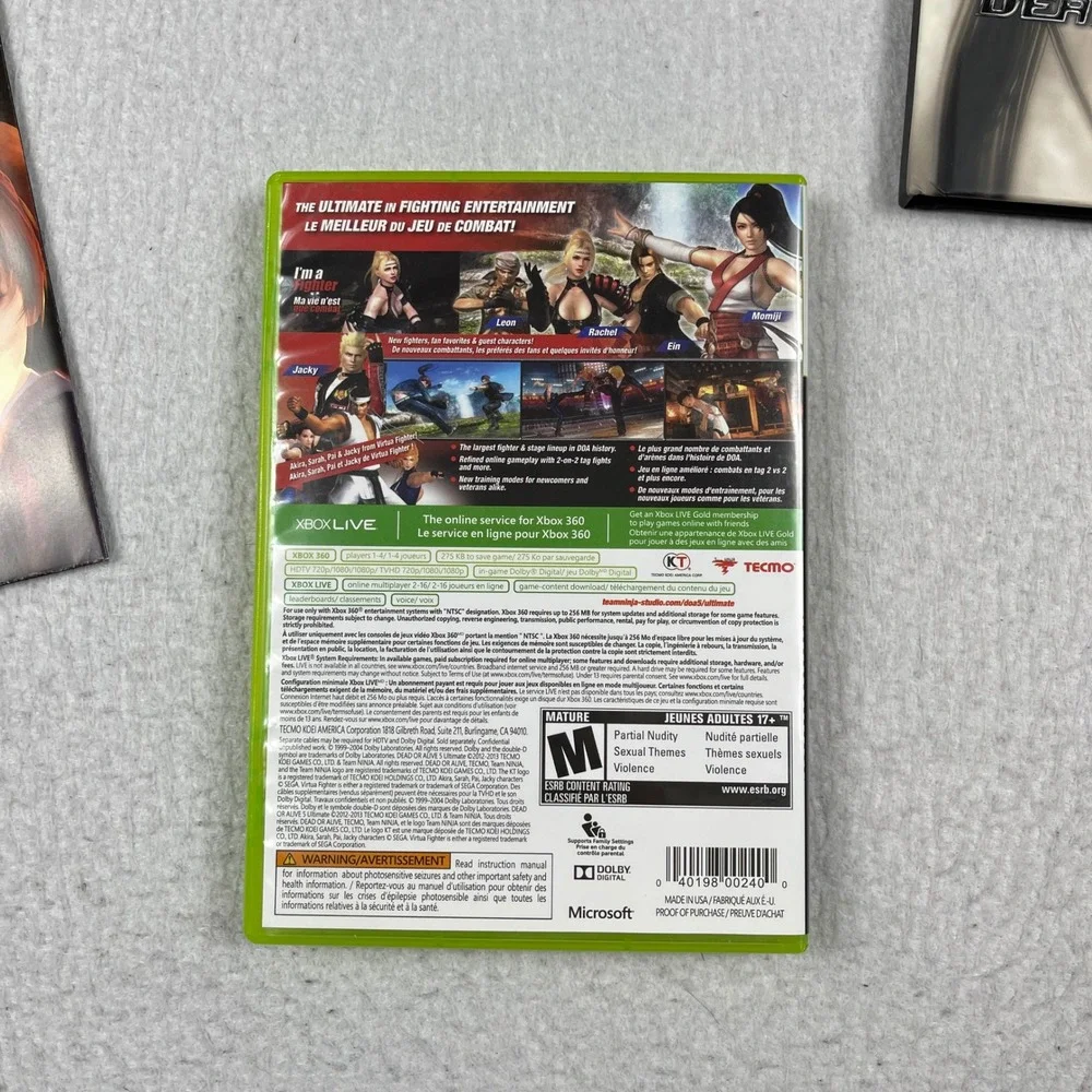 Tecmo Koei Dead or Alive 5 Ultimate Xbox 360 OS Collector‎ Edition Steelbook Art